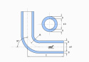 Kolanko silikonowe 90° 16x100mm 25bar 4,5mm 3wzm.