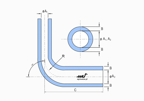Kolanko redukcyjne 90° 25/19x102mm 19bar 4,55mm 3wzm.