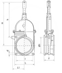 Zasuwa nożowa 6", z dwoma gwintami