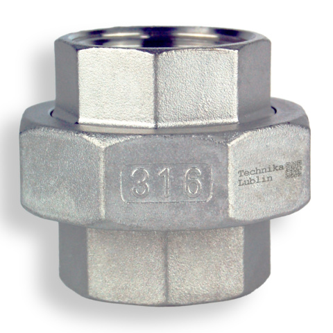 Śrubunek 1/2" nierdzewny, płaski GW/GW Śrubunek 1/2" nierdzewny, płaski GW/GW