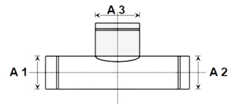 Trójnik T 90st ocynk went kominek PUR 355/355/355
