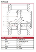 Zawór zwrotny sprężynowy 1.1/4 GW 10bar 100stC