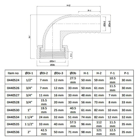 Końcówka węża 90st. 20mm x nakrętka gw 3/4" Nylon 16bar Końcówka węża 90st. 20mm x nakrętka gw 3/4" Nylon 16bar