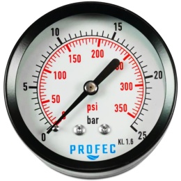 Manometr 0 - 16bar 63mm, suchy, tylny, GZ1/4