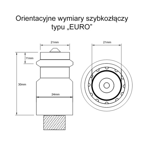 Gniazdo grodziowe szybkozłącza EURO M18X1,5
