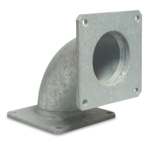 Łuk 90stopni 6", 2 x kołnierze kwadratowe