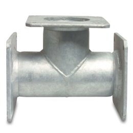 Trójnik T 90st, 3xkołnierz kwadratowy 8