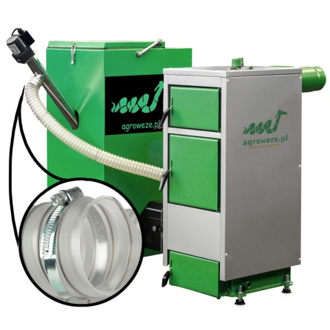 Wąż, rura 70mm x 1m z opaskami, do podajnika pelletu pieca CO